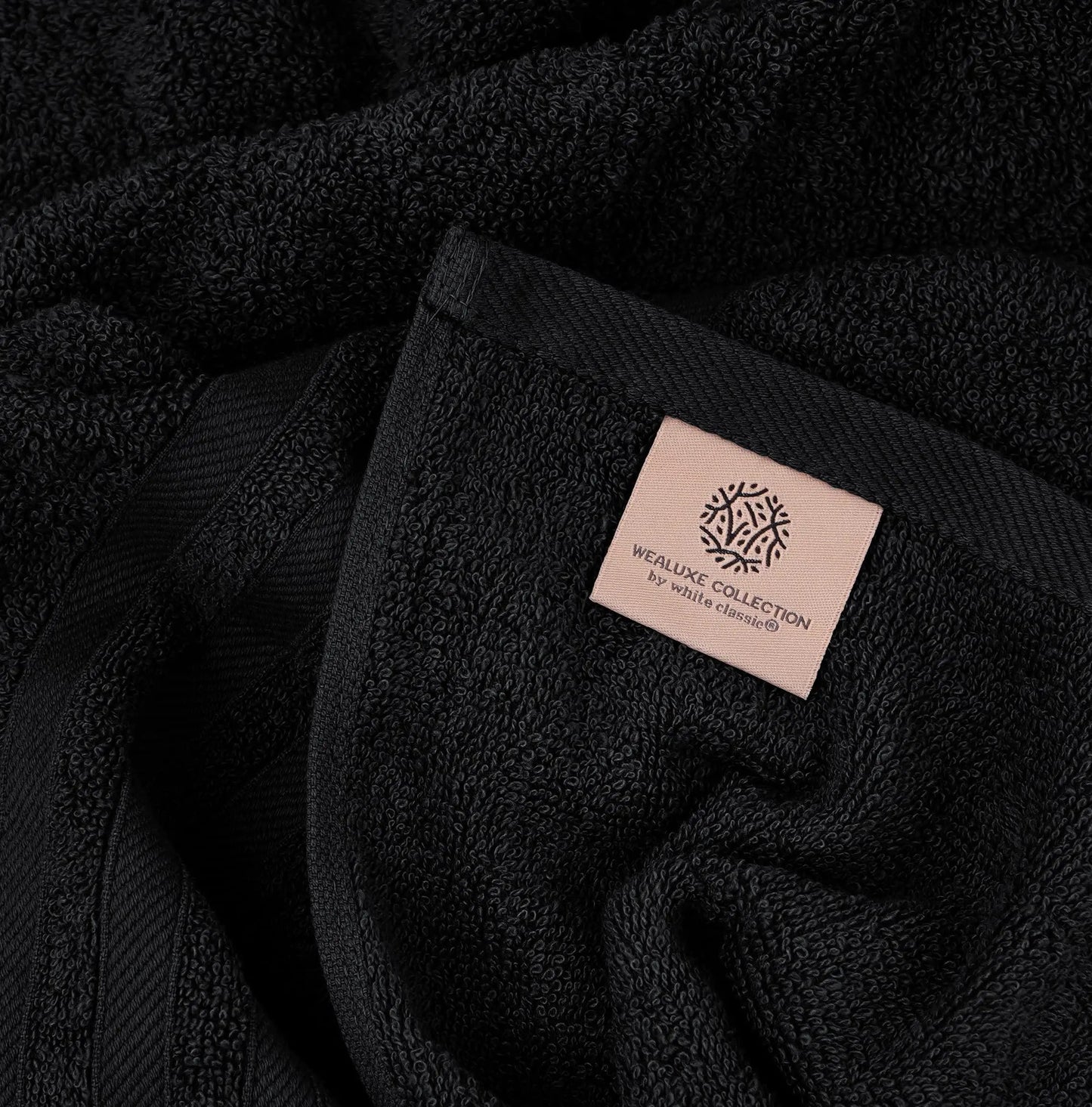 Wealuxe 12-Piece Cotton Towel Set – Black
