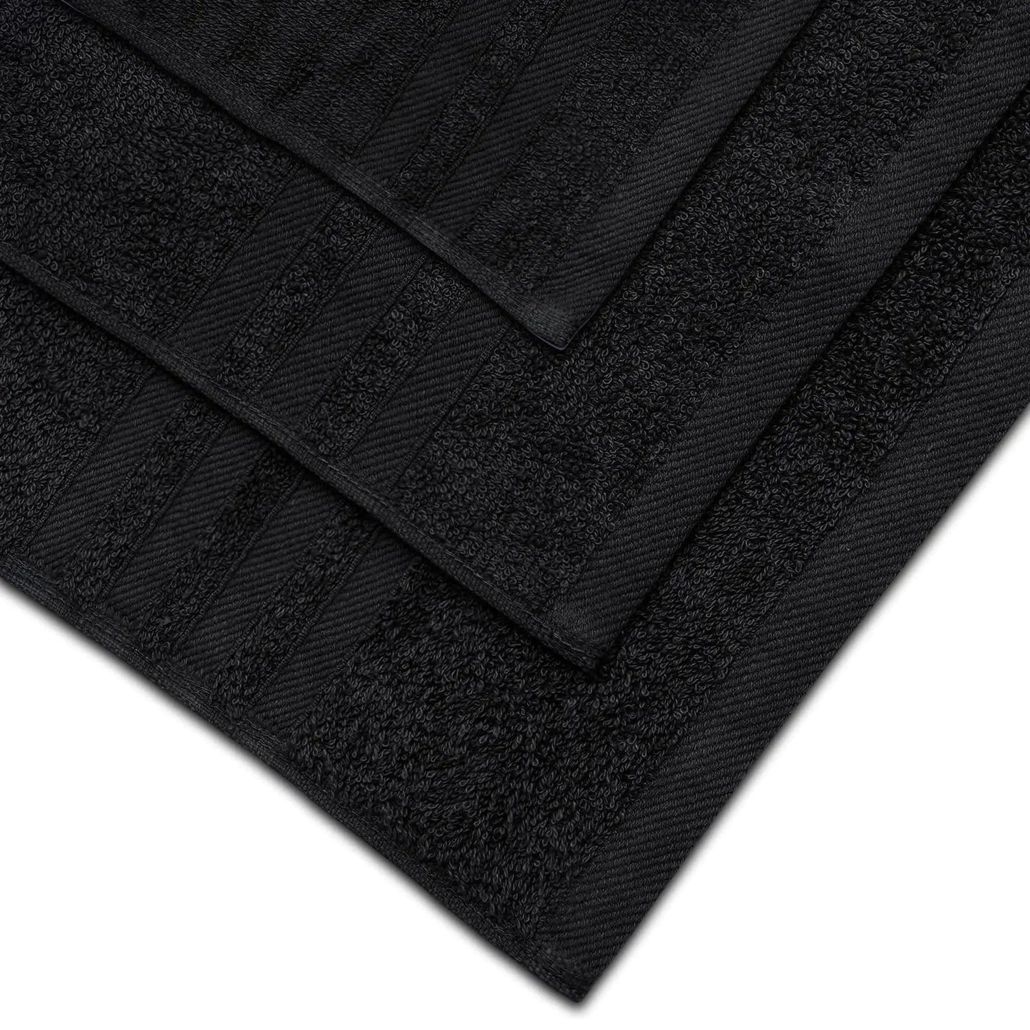 Wealuxe 12-Piece Cotton Towel Set – Black