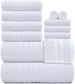 Wealuxe 12-Piece Cotton Towel Set – White