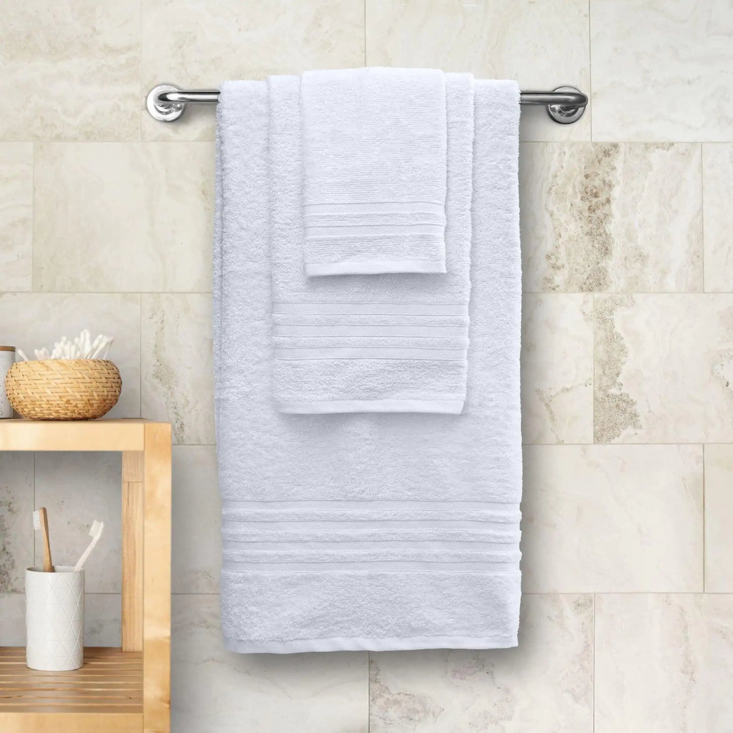 Wealuxe 12-Piece Cotton Towel Set – White