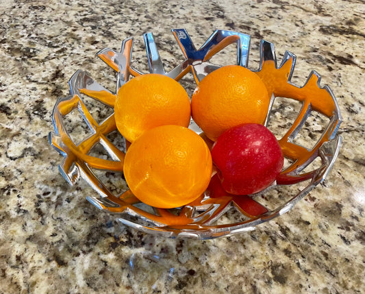 Aluminum Fruit Bowl Tray – Modern Decorative Centerpiece