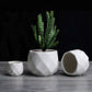 Ceramic Trio – Rounded Diamond-Shaped Planters Set