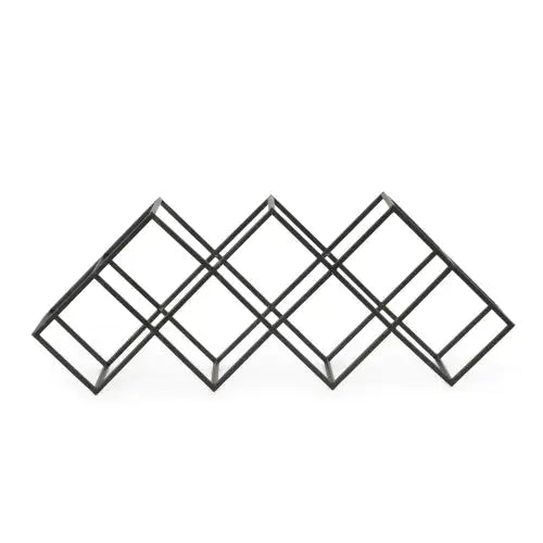 Modern Industrial Iron Wine Rack – 7-Bottle Geometric Design Holder