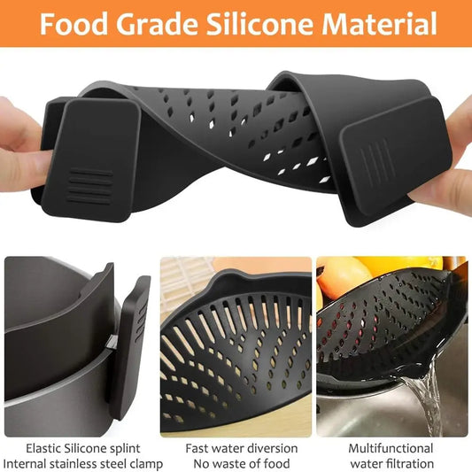 Clip-on Silicone Strainer